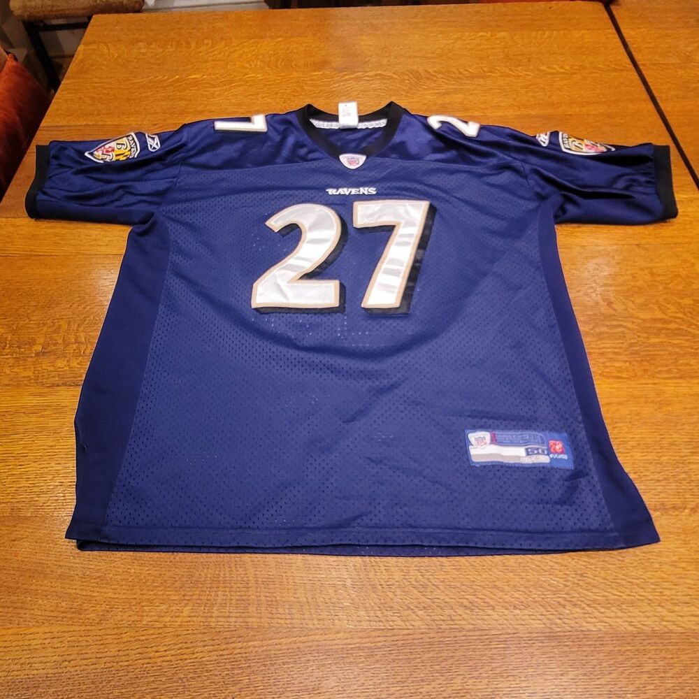Reebok Authentic Ray Rice #27 Baltimore Ravens Purple Jersey Size 50 Large